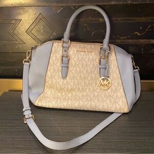 Michael Kors Ciara Blue Top Zip Satchel w/ Removable Crossbody Strap Large Bag
